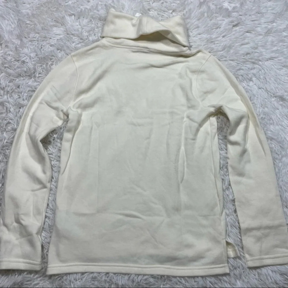 J Crew Factory Mock Neck Sweatshirt Cloudspun Fleece Ivory - Picture 2 of 7